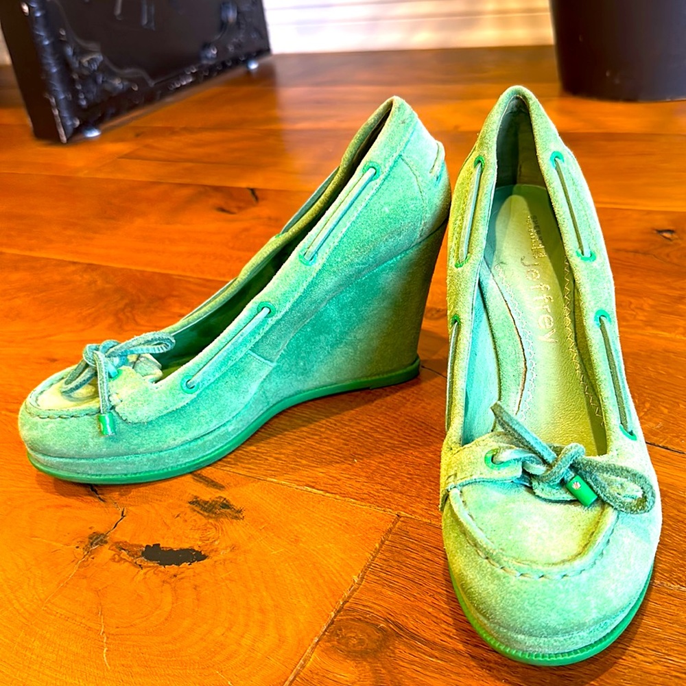 Jeffery Sperry Top-Sider wedges Green Suede 8M